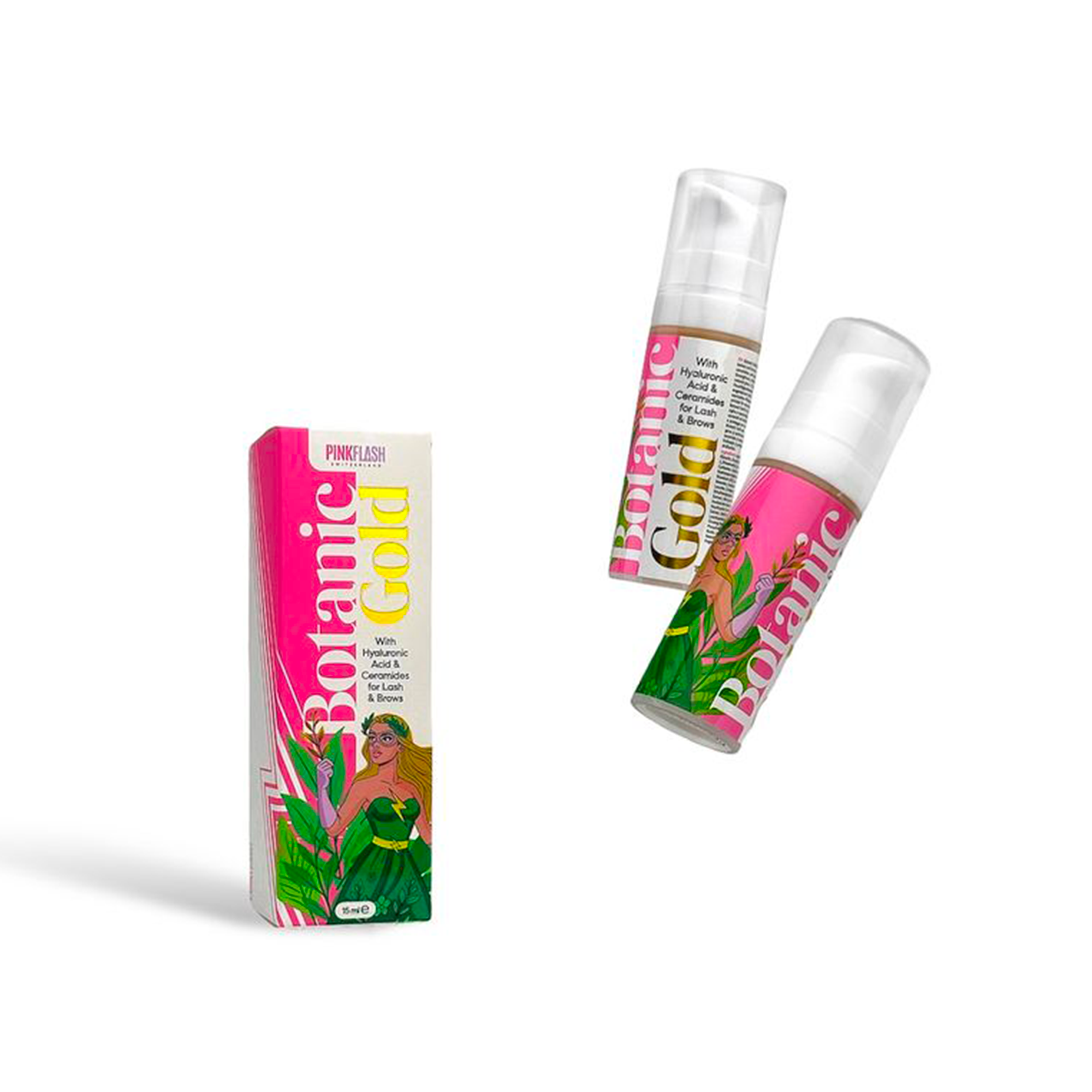 PINK FLASH | Botanic Gold — Sérum Aftercare Doré Cils & Sourcils (Plusieurs Formats)